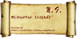 Milhoffer Ildikó névjegykártya