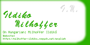 ildiko milhoffer business card